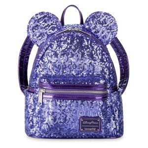 Disney Loungefly- Minnie Mouse purple sequin